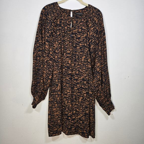 Banana Republic Black And Brown Animal Print Shift. Size Medium. - Picture 1 of 10